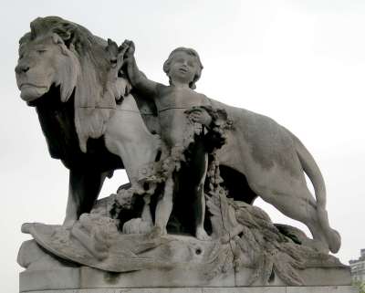 Georges Gardet : Lion à l'enfant (1)